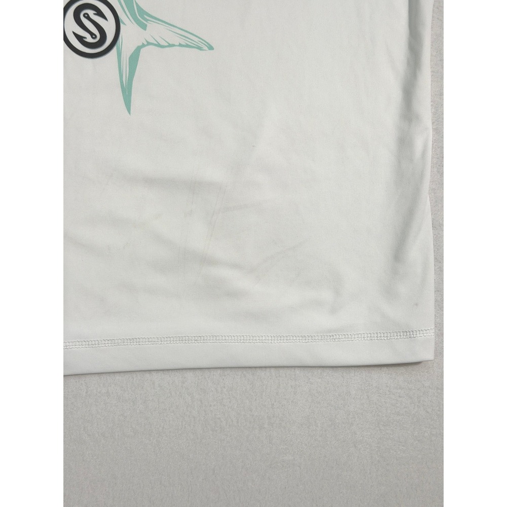 Scales Gear Men's Silver King Performance Fishing Shirt Large White SPF 50 - Picture 10 of 10